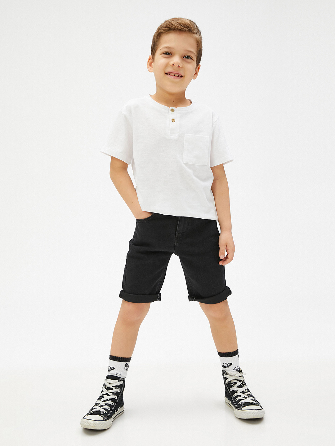 

Koton Boys Henley Neck Pure Cotton T-shirt, White