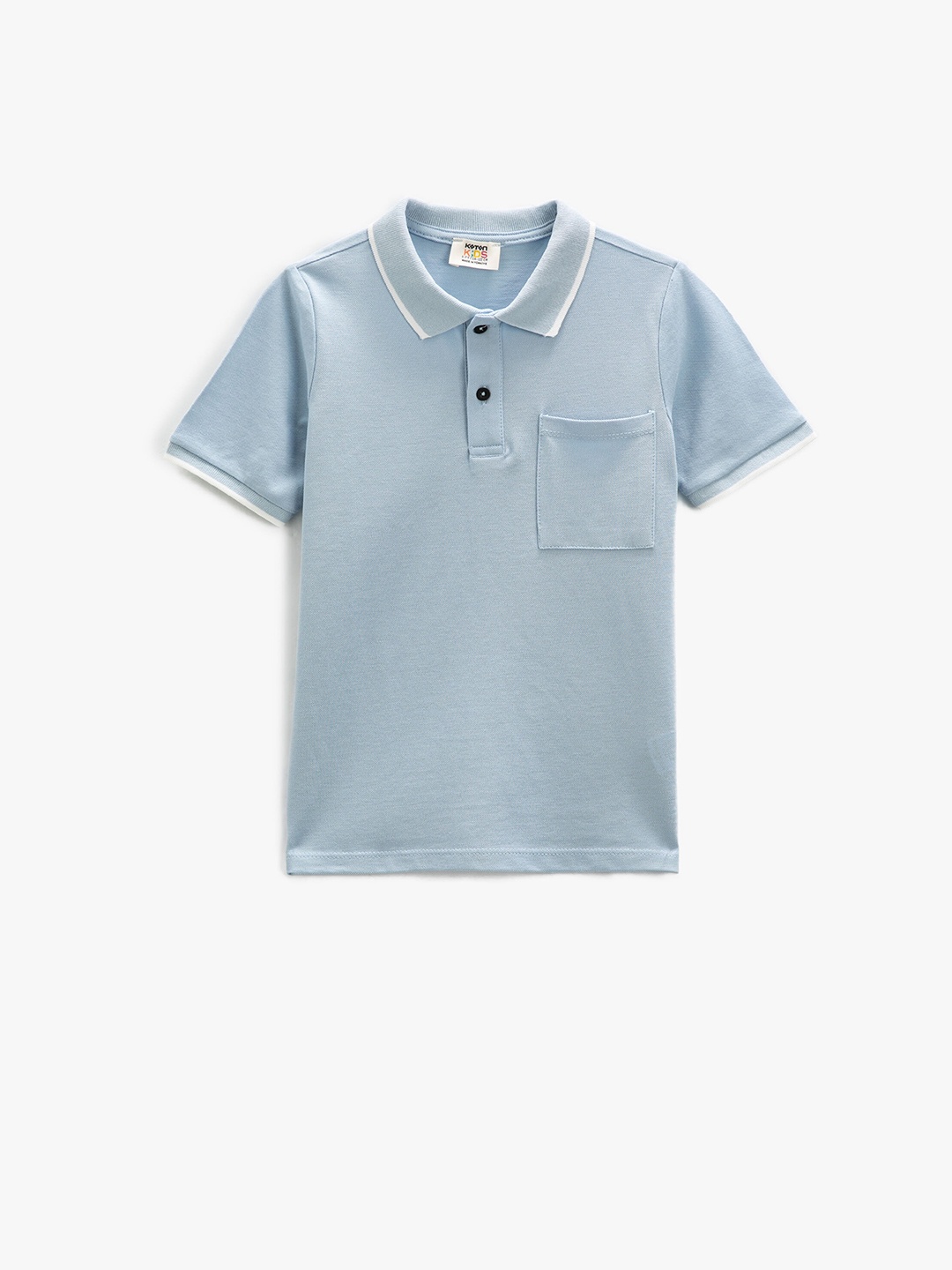

Koton Short Sleeve Pure Cotton Polo T-shirt, Blue