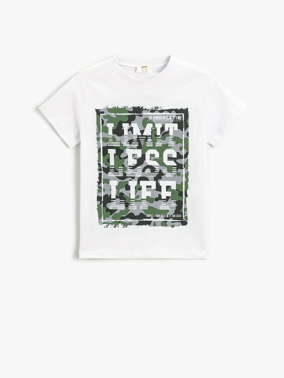 

Koton Boys Typography Printed Pure Cotton T-shirt, White