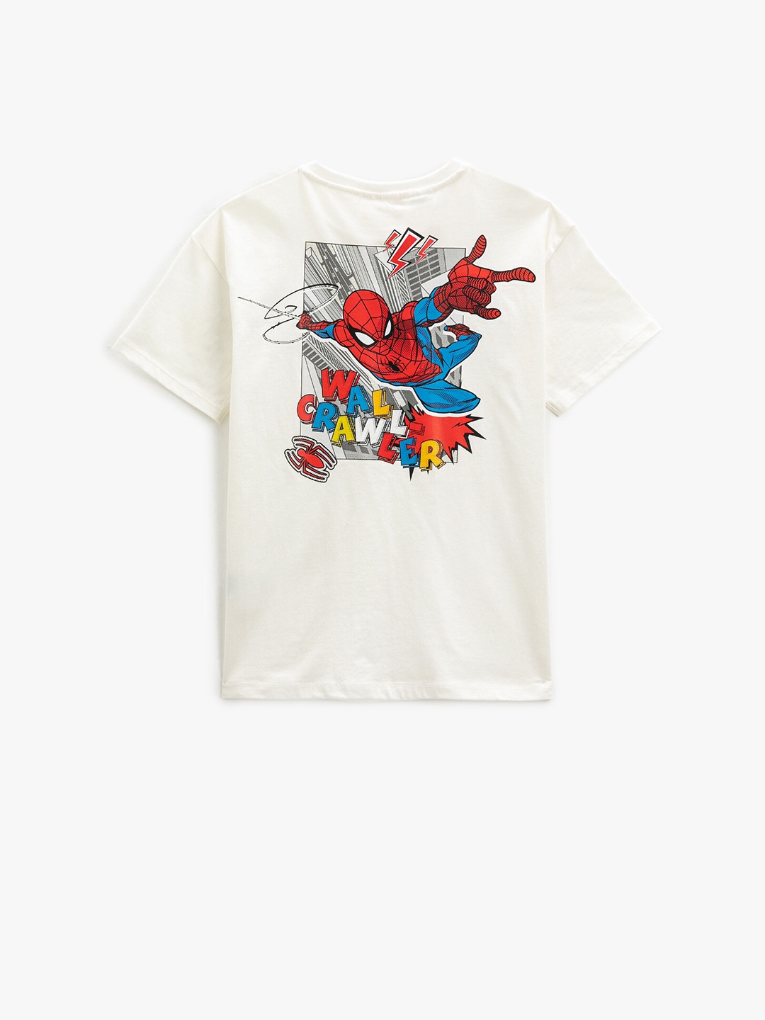 

Koton Boys Spider Man Printed Round Neck Pure Cotton T-shirt, Beige