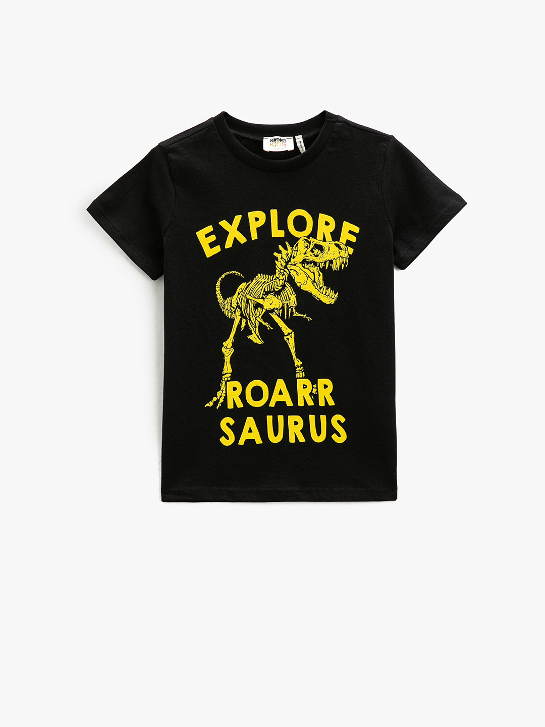 

Koton Boys Graphic Printed Round Neck Pure Cotton T-shirt, Black