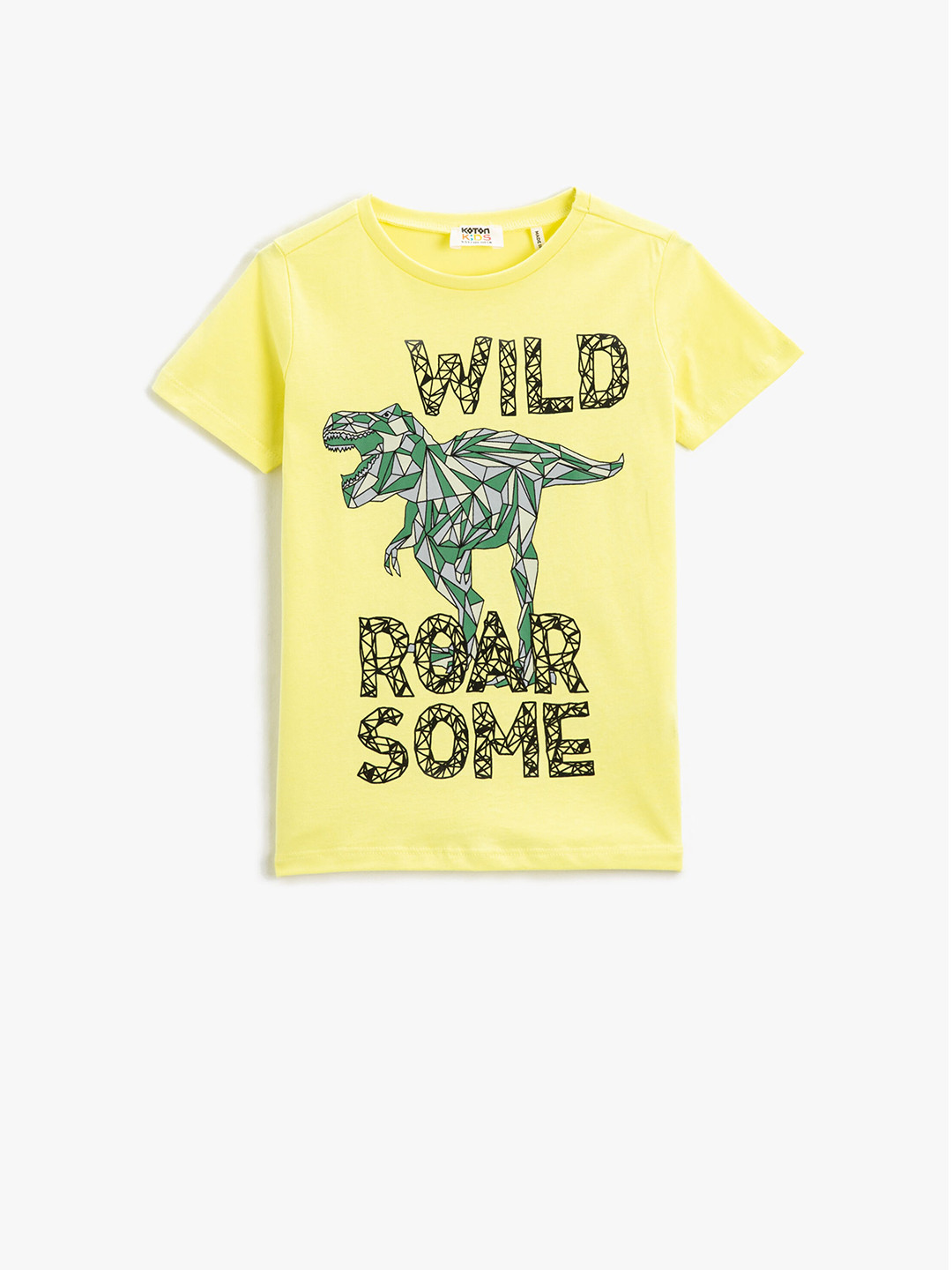 

Koton Boys Graphic Printed Round Neck Pure Cotton T-shirt, Yellow