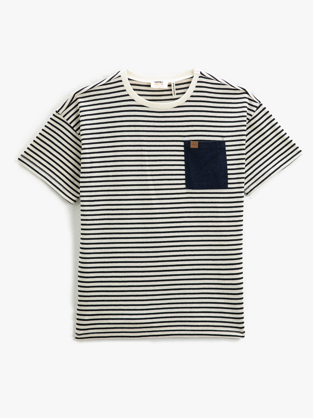 

Koton Boys Striped Round Neck T-shirt, Off white