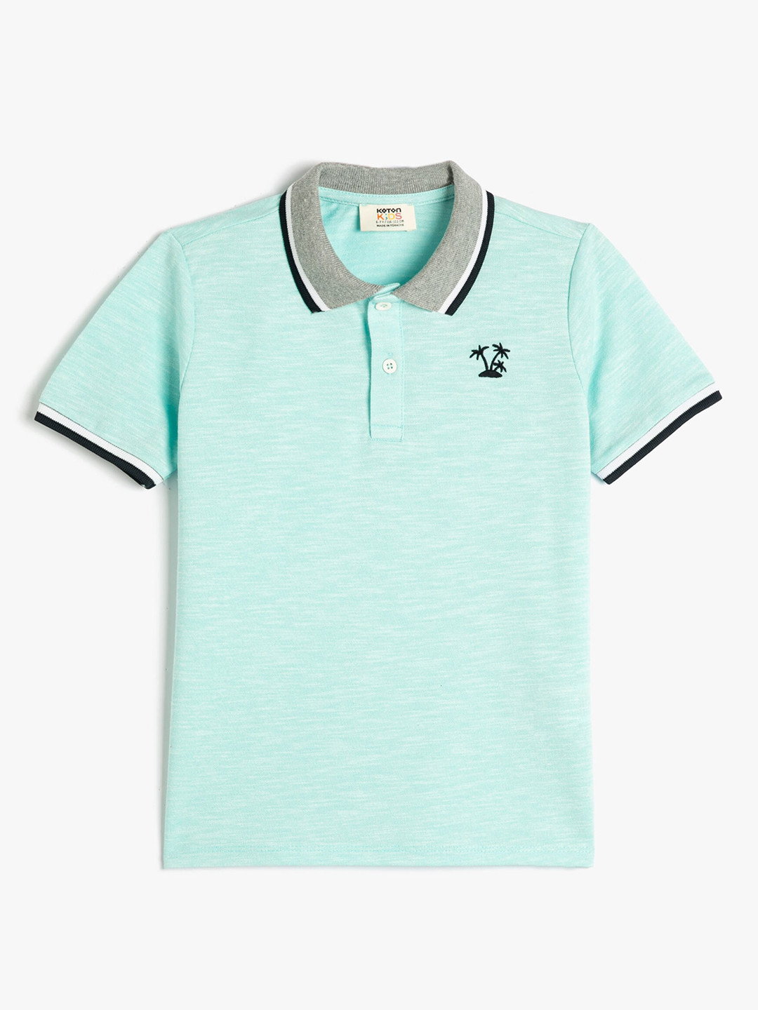 

Koton Boys Colourblocked Polo Collar Cotton Regular T-shirt, Green