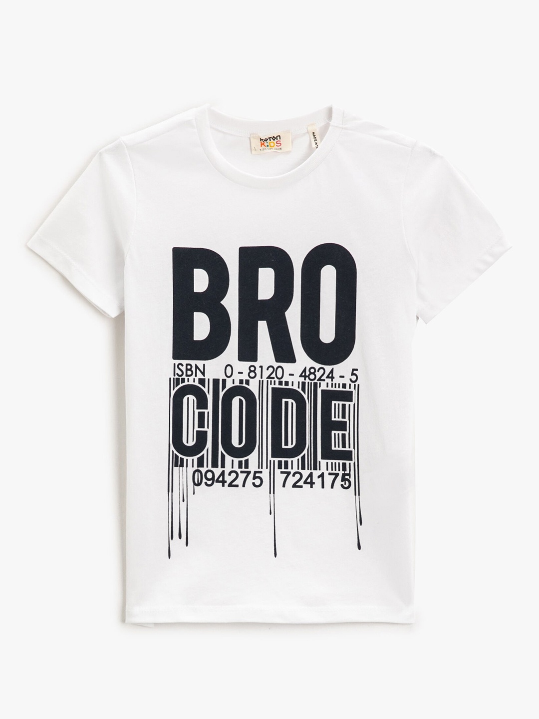 

Koton Boys Typography Printed Round Neck Cotton Regular T-shirt, White