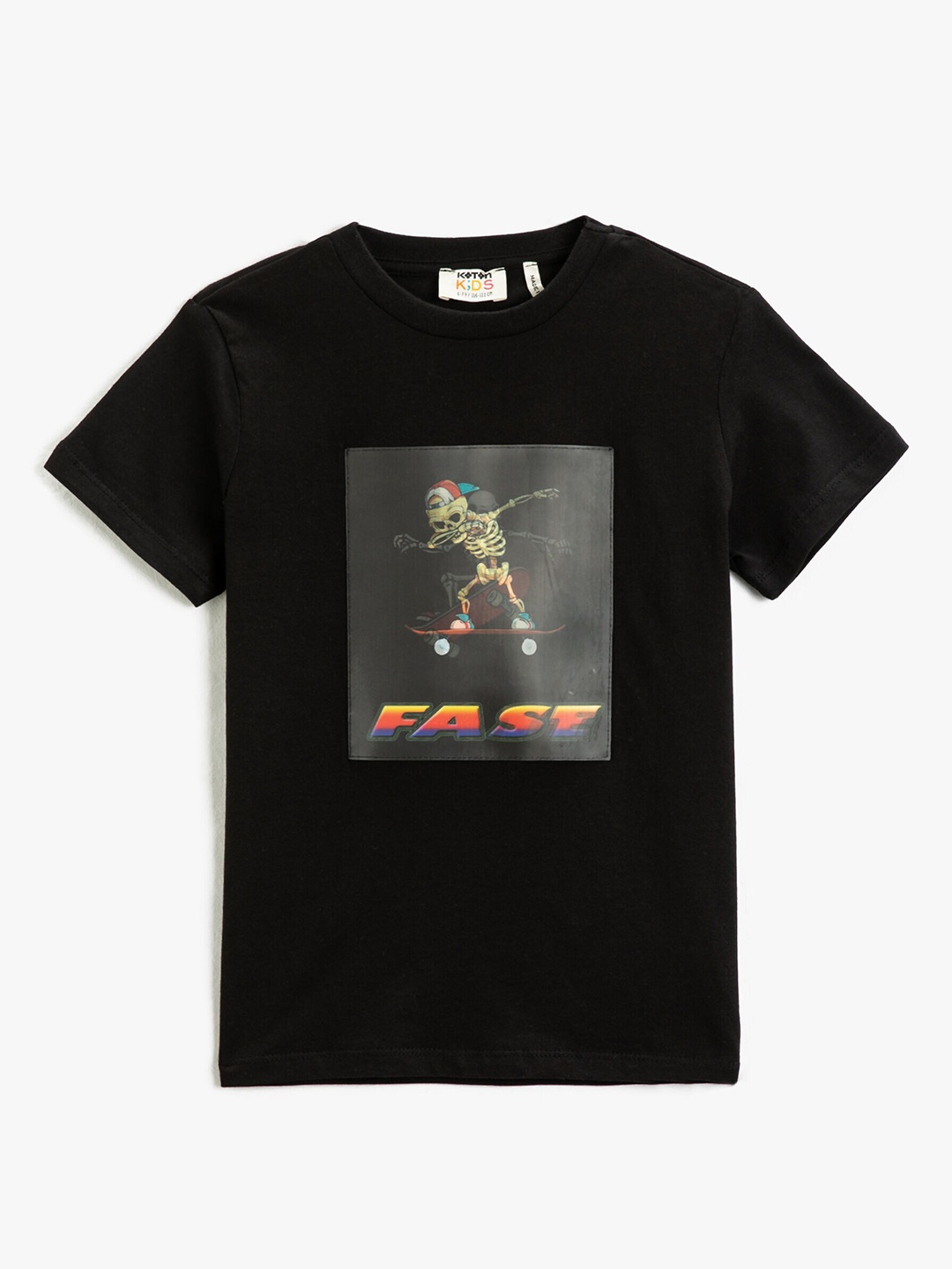 

Koton Boys Graphic Printed Round Neck Cotton Regular T-shirt, Black
