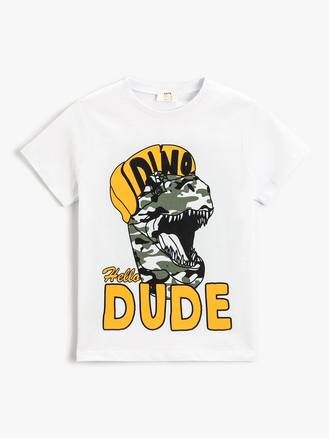 

Koton Boys Typography Printed Round Neck Cotton Regular T-shirt, White