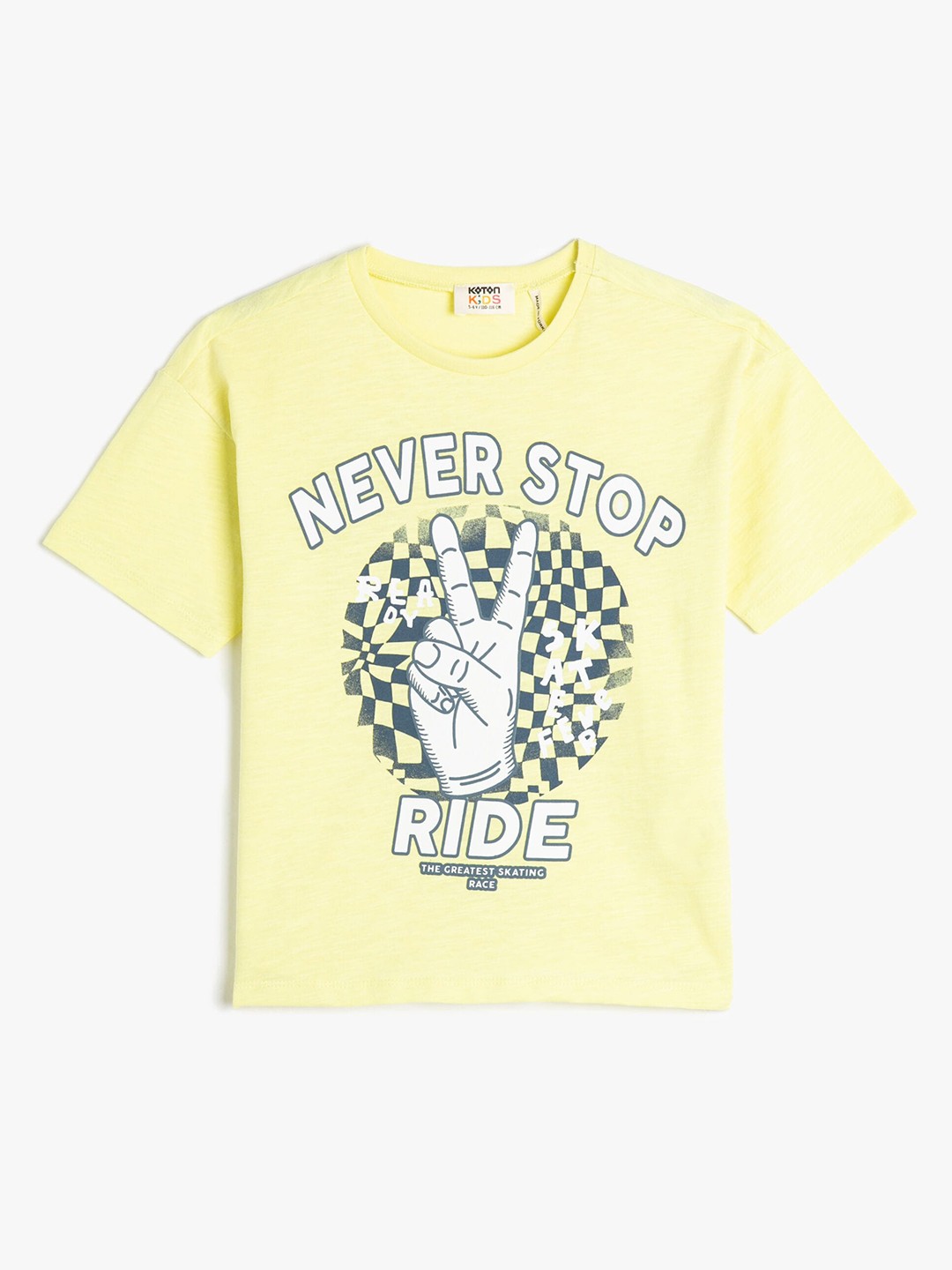 

Koton Boys Graphic Printed Round Neck Pure Cotton Regular T-shirt, Yellow