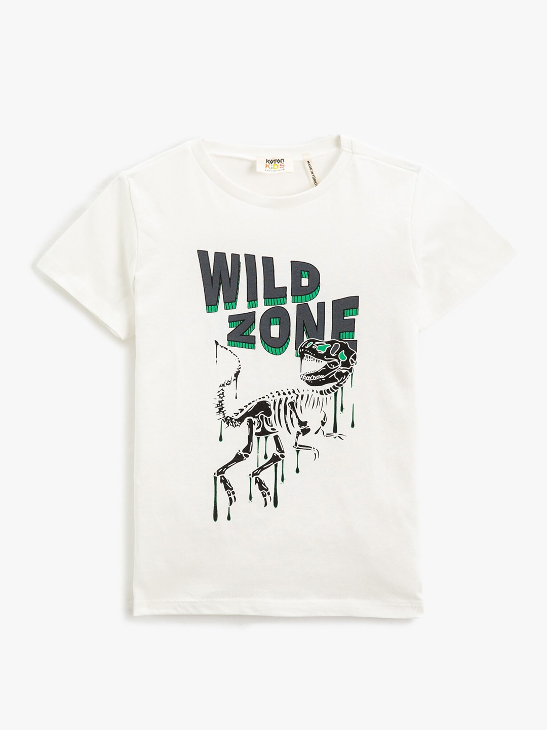 

Koton Boys Graphic Printed Round Neck Pure Cotton Regular T-shirt, White