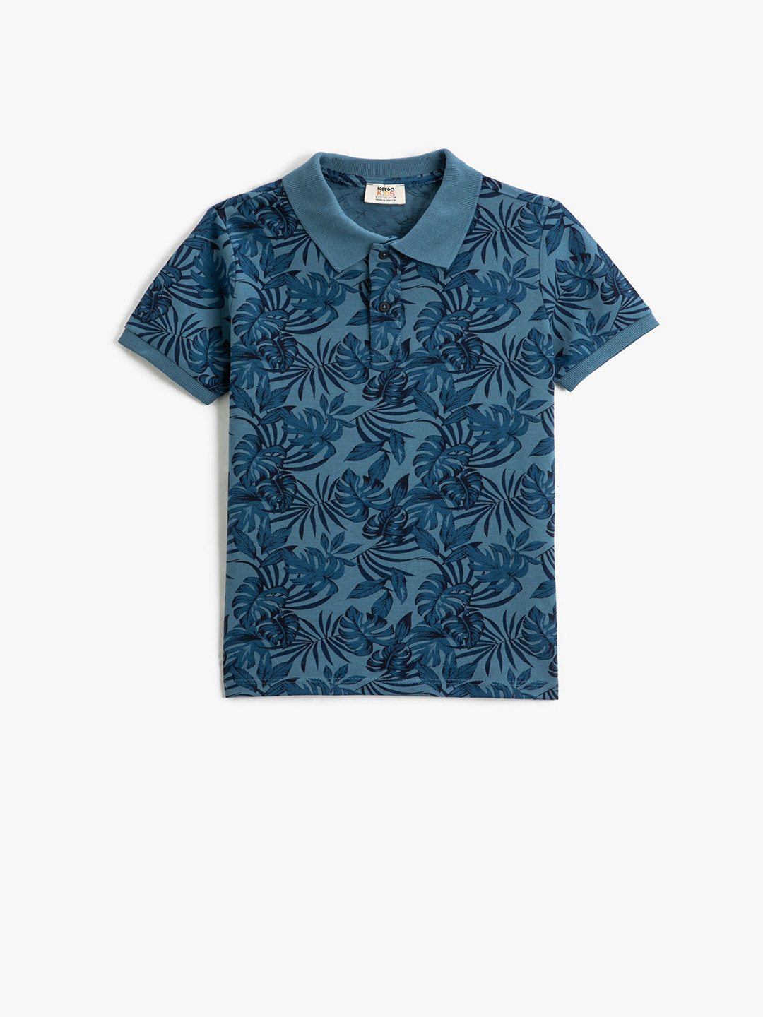 

Koton Boys Conversational Printed Polo Collar Pure Cotton Regular T-shirt, Blue