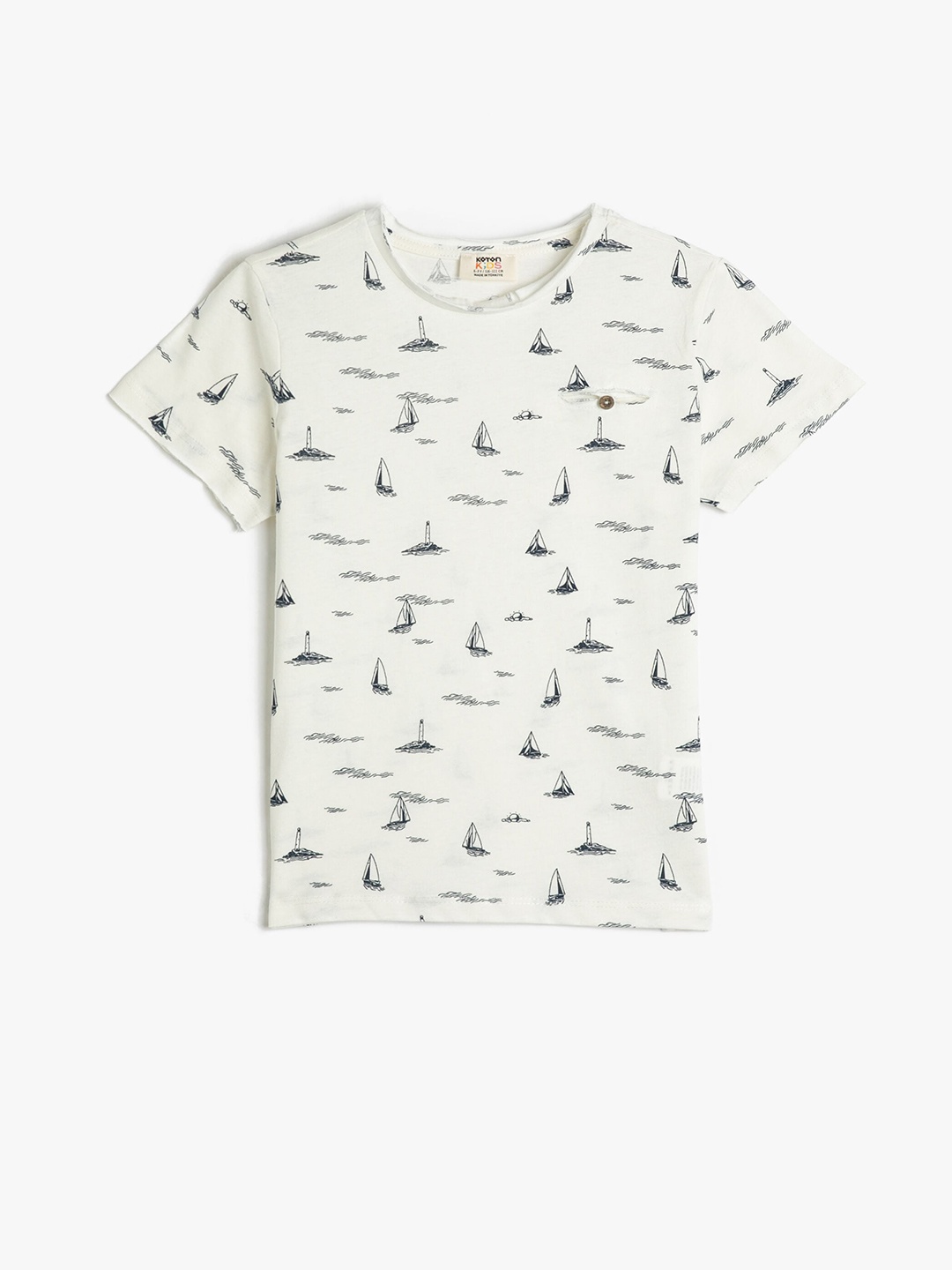 

Koton Boys Conversational Printed Pure Cotton T-shirt, Beige