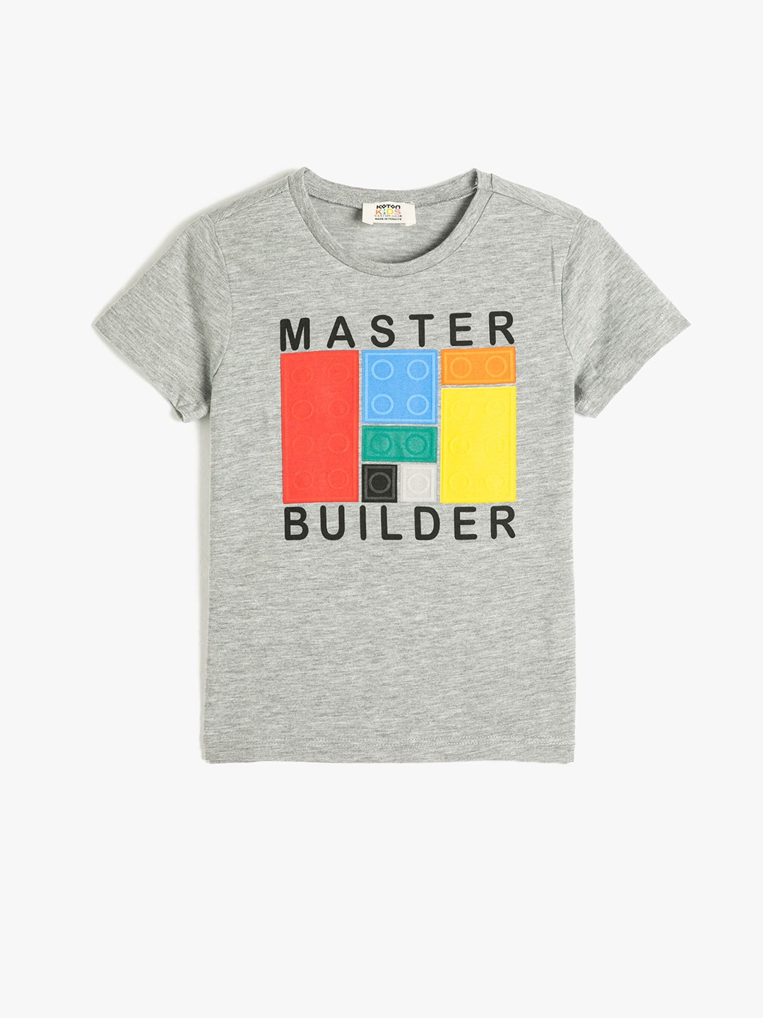 

Koton Boys Typography Printed Round Neck T-shirt, Grey