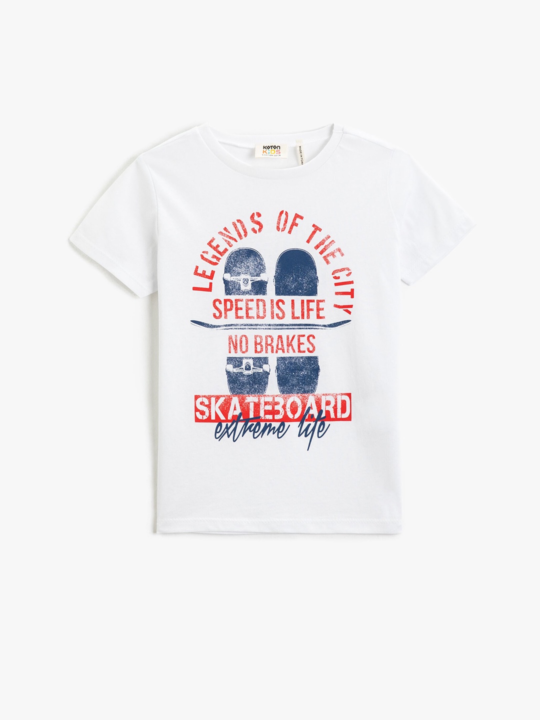 

Koton Boys Typography Printed Pure Cotton T-shirt, White