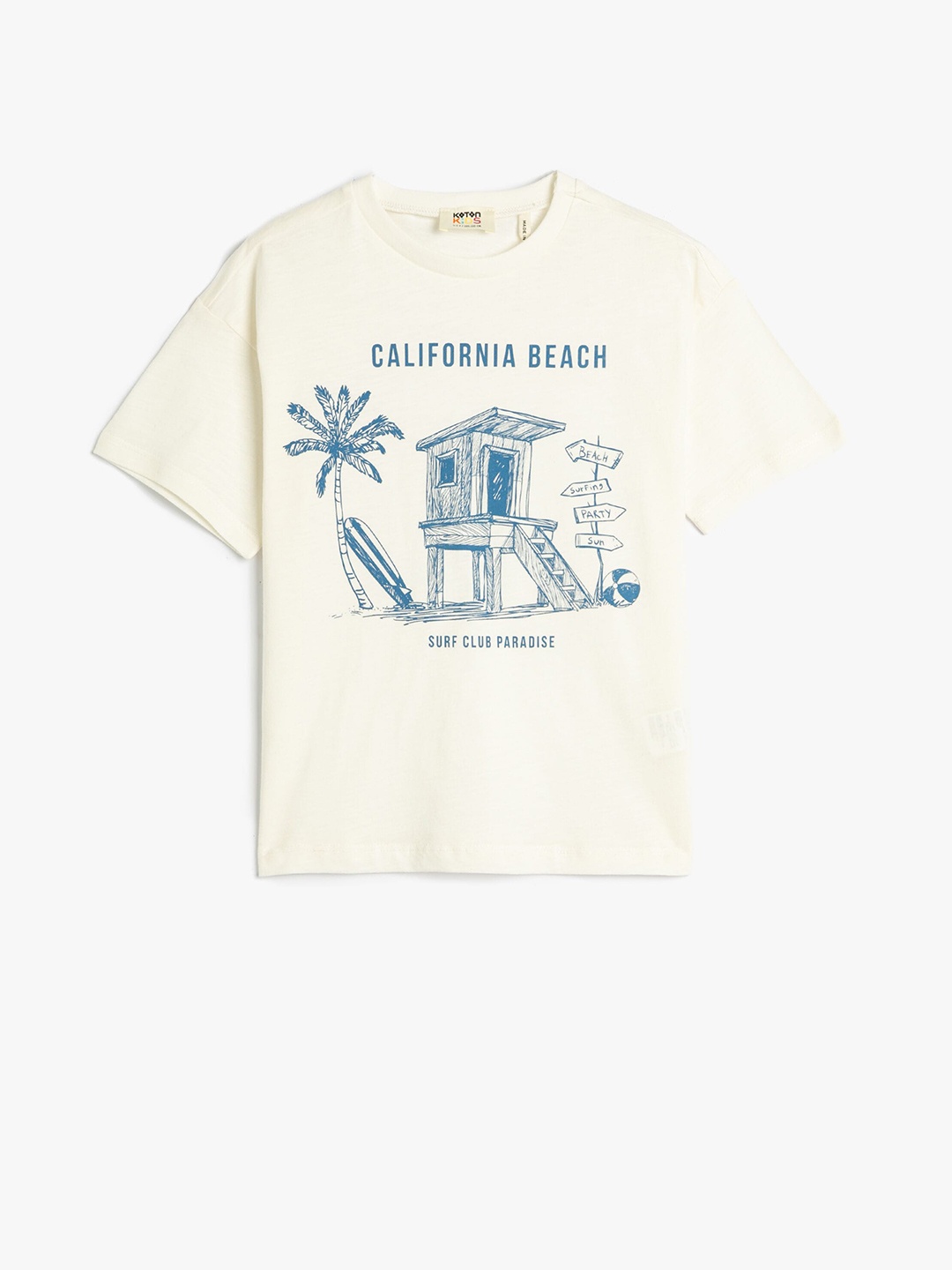 

Koton Boys Graphic Printed Pure Cotton T-shirt, Beige