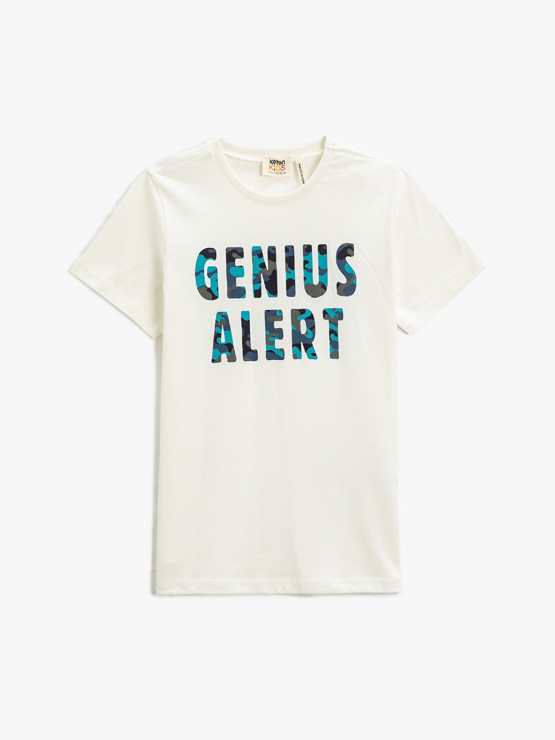 

Koton Boys Typography Printed Pure Cotton T-shirt, White