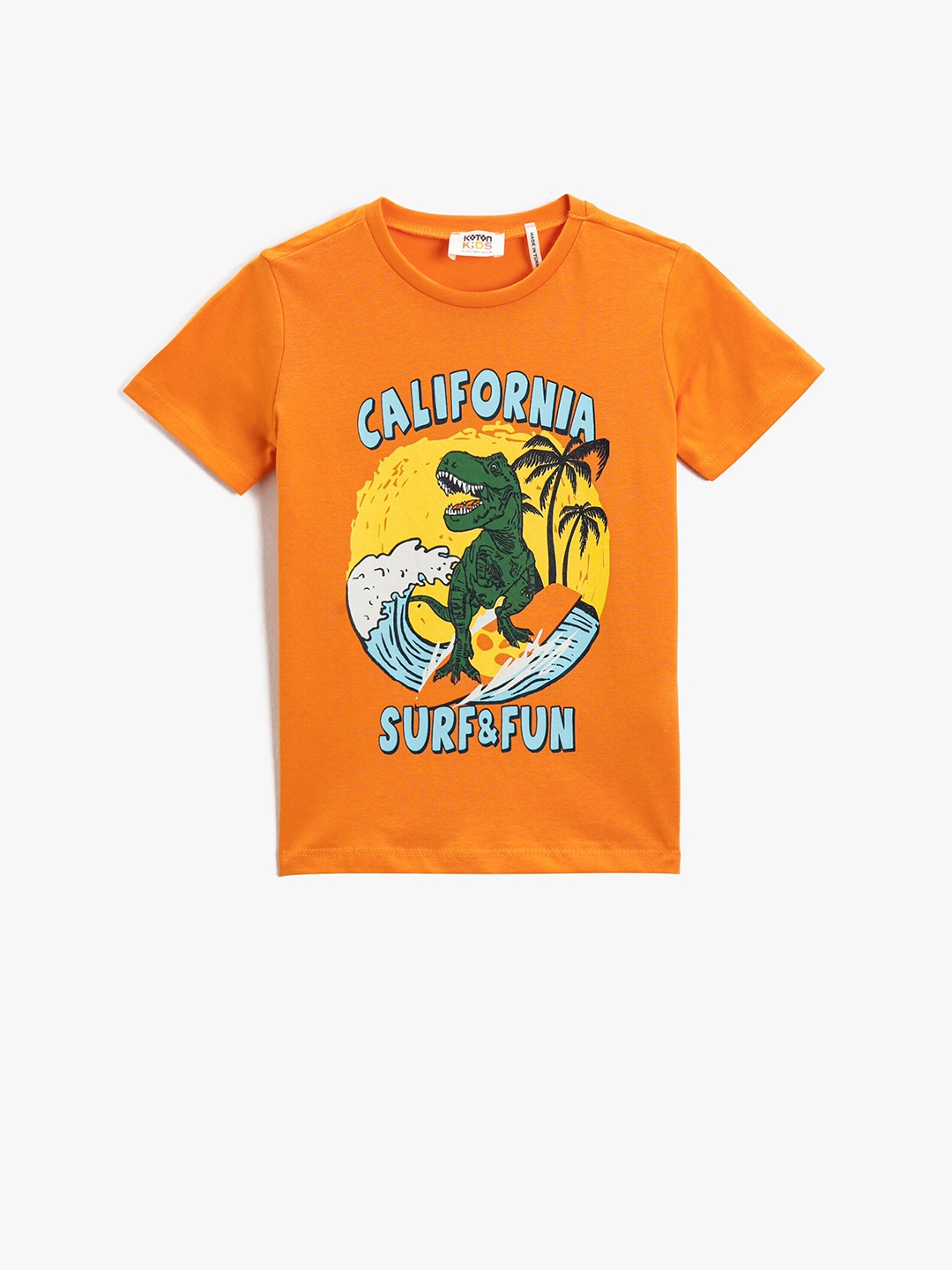 

Koton Boys Graphic Printed Pure Cotton T-shirt, Orange