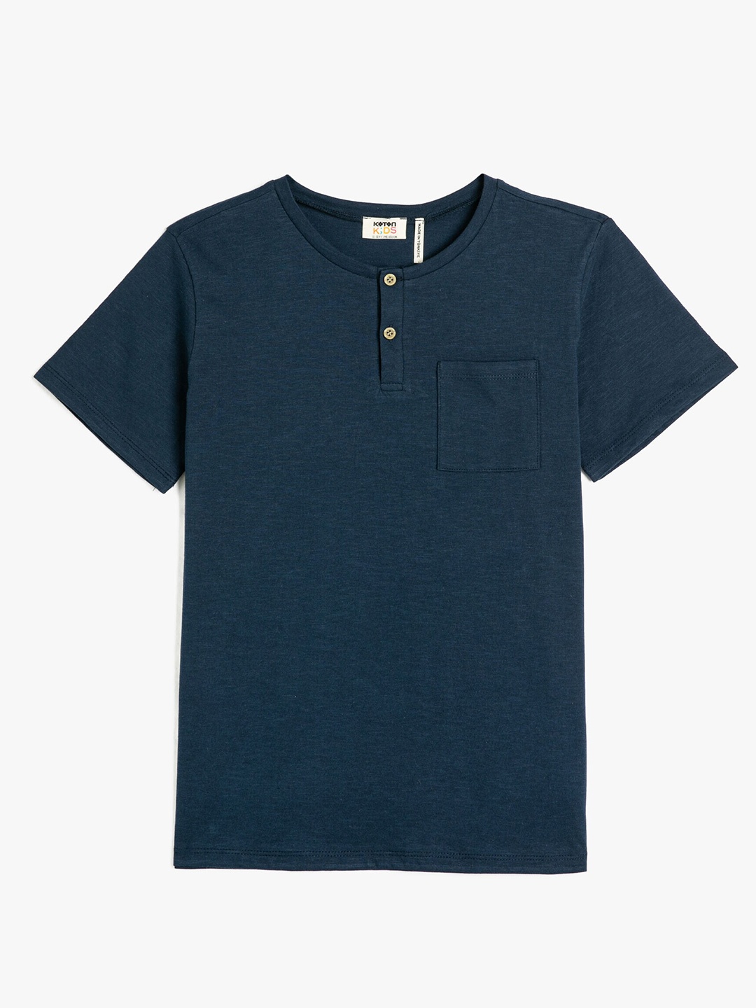 

Koton Boys Henley Neck Pure Cotton T-shirt, Navy blue