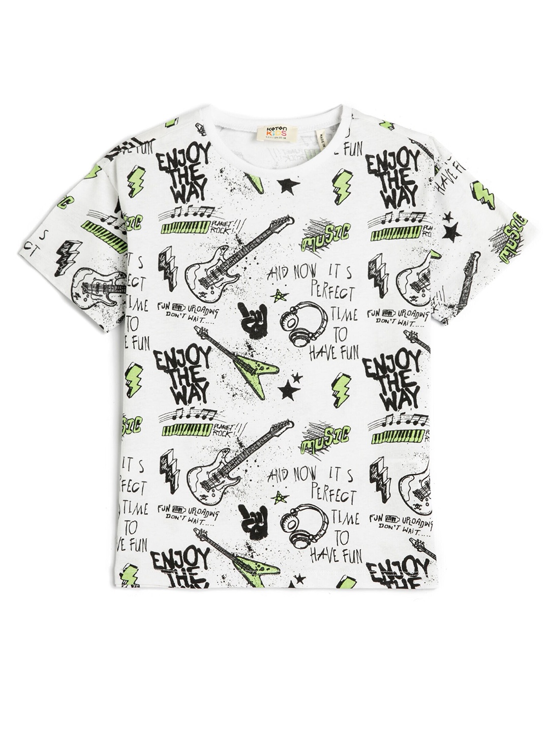 

Koton Boys Conversational Printed Pure Cotton T-shirt, White
