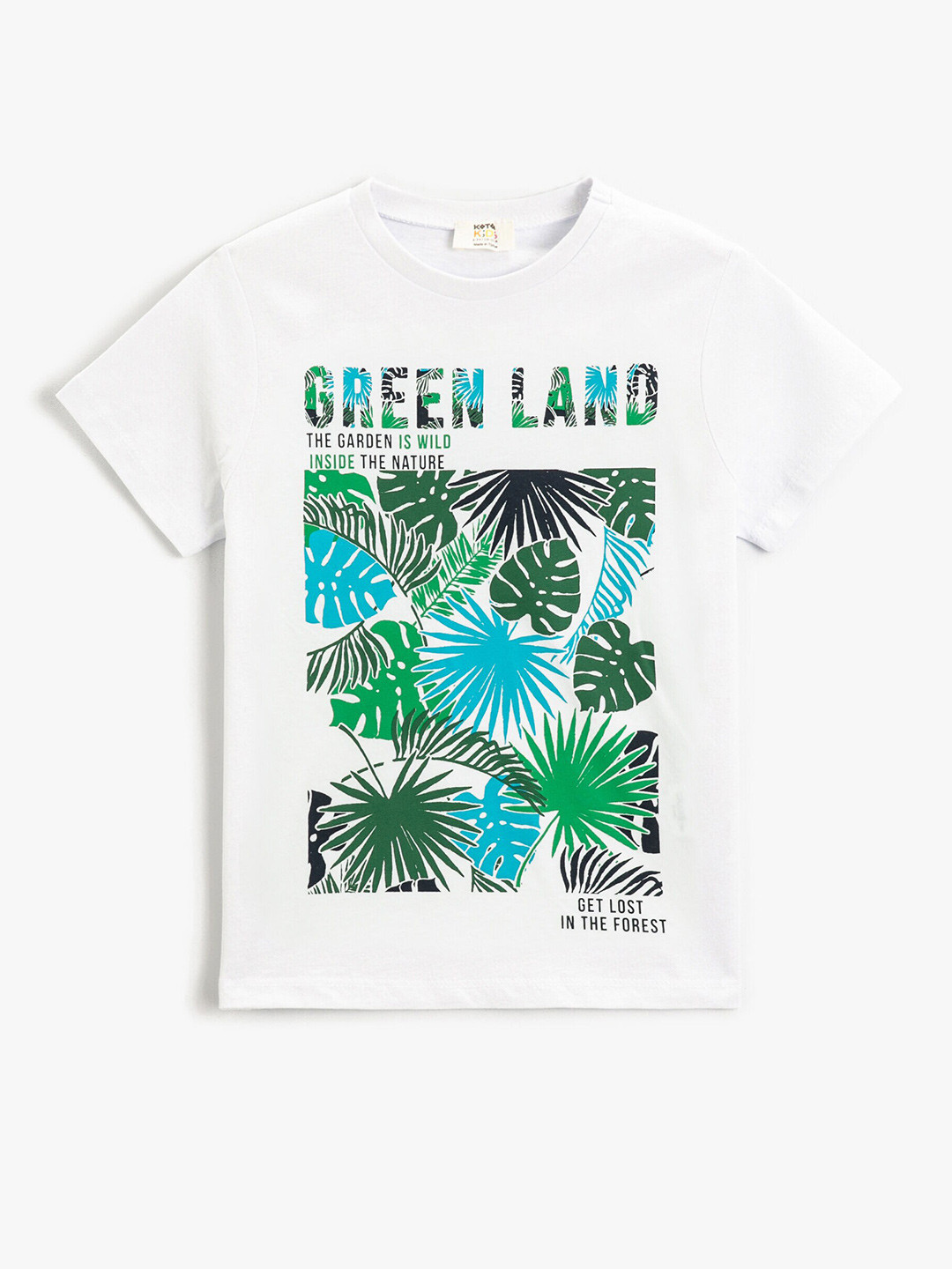 

Koton Boys Tropical Printed Pure Cotton T-shirt, Off white