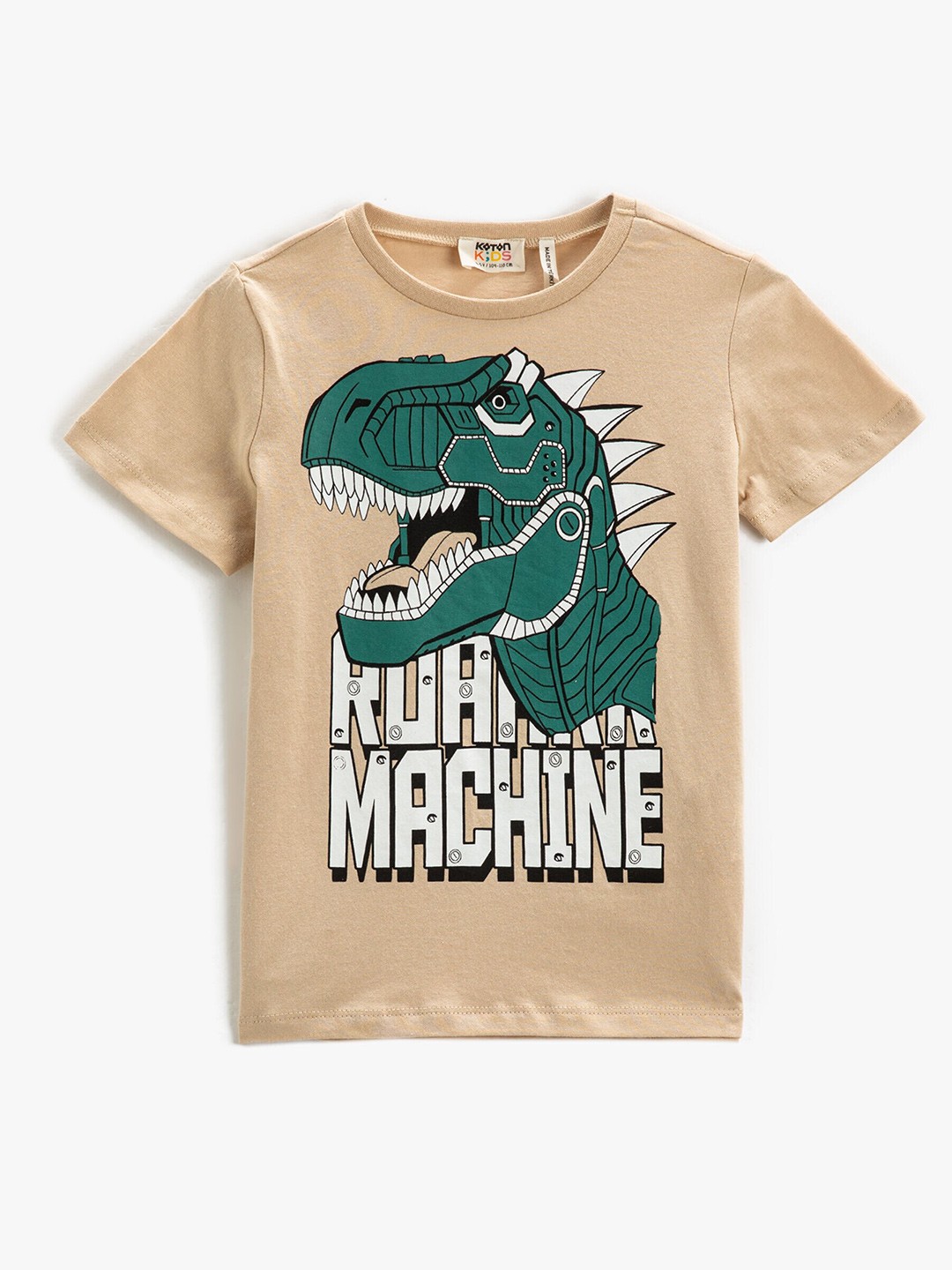 

Koton Boys Graphic Printed Pure Cotton T-shirt, Beige