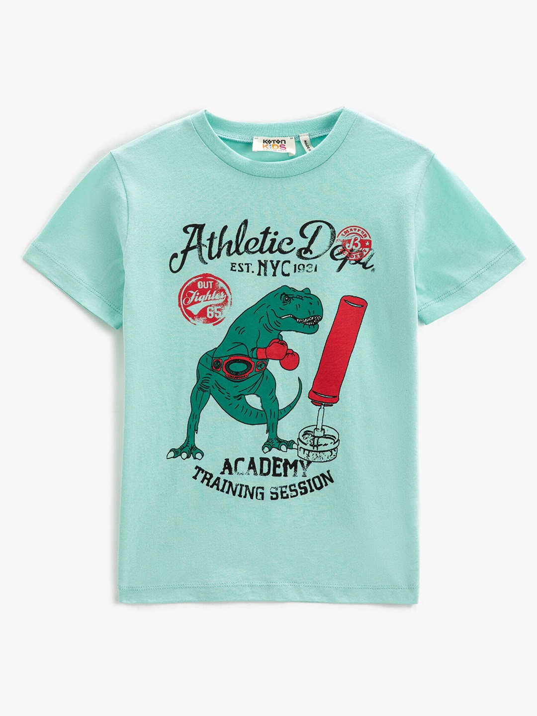 

Koton Boys Graphic Printed Pure Cotton T-shirt, Green