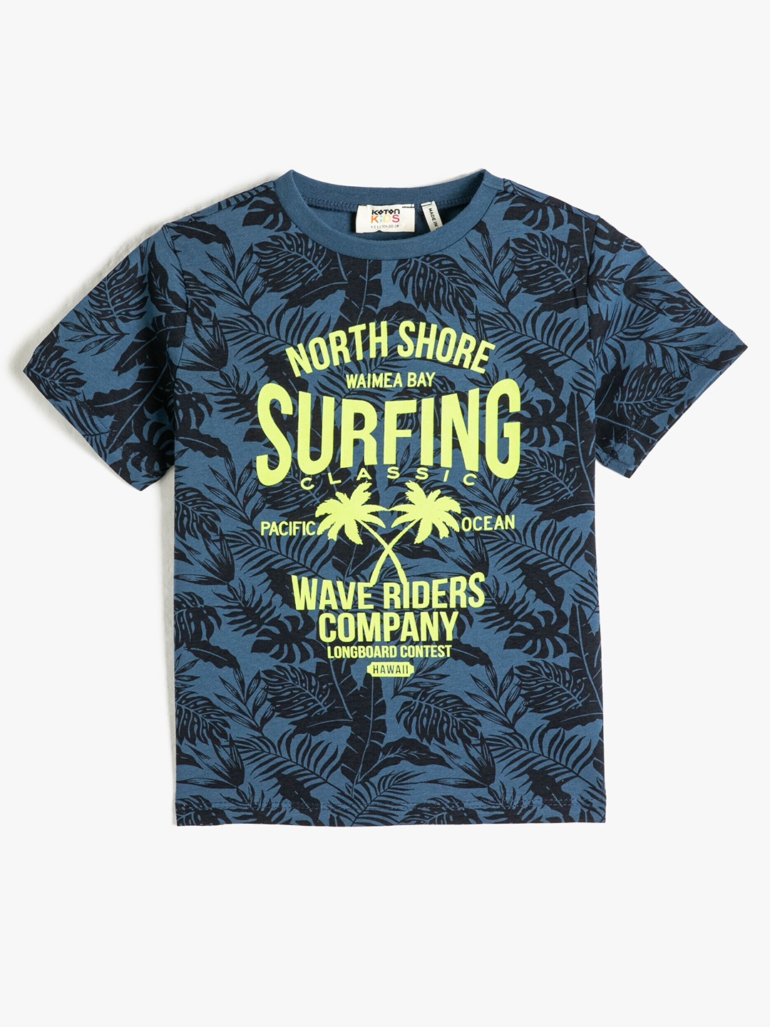 

Koton Boys Typography Printed Round Neck Cotton Regular T-shirt, Blue