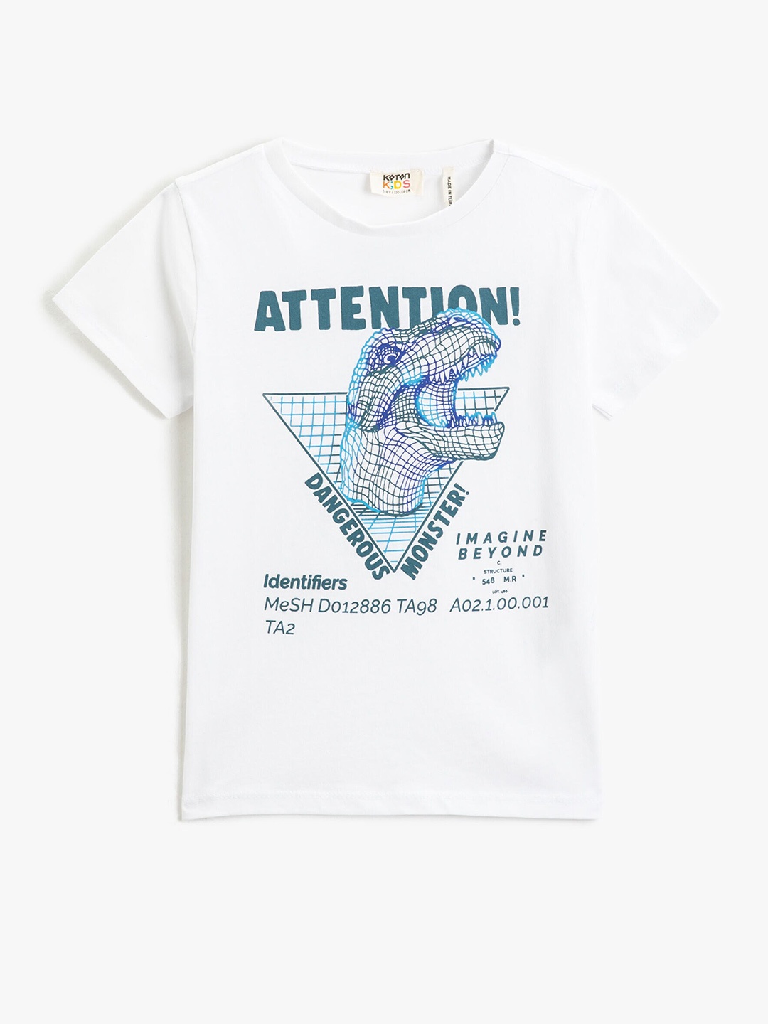 

Koton Boys Typography Printed Round Neck Cotton Regular T-shirt, Off white