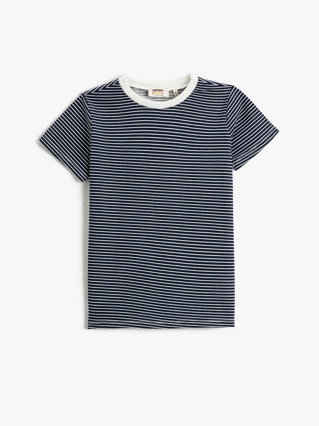 

Koton Boys Striped Pure Cotton T-shirt, Blue