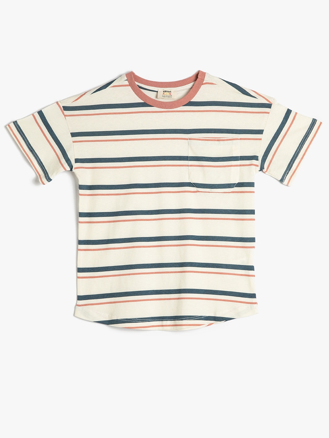 

Koton Boys Striped Pure Cotton T-shirt, Beige