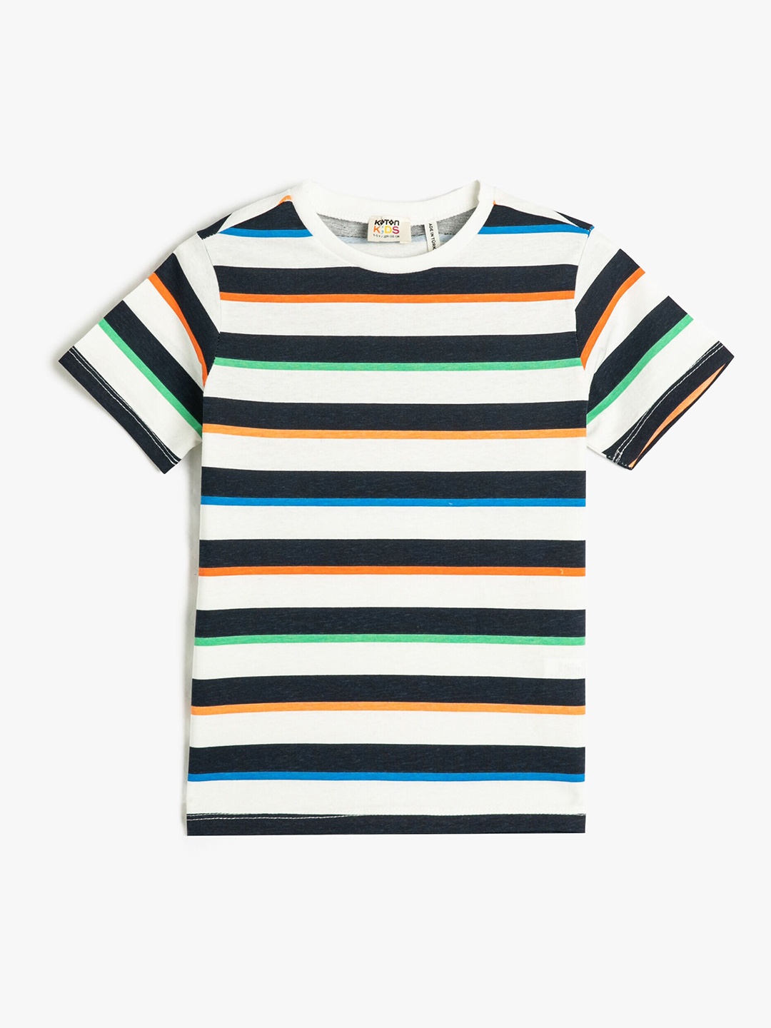 

Koton Boys Striped Pure Cotton T-shirt, White