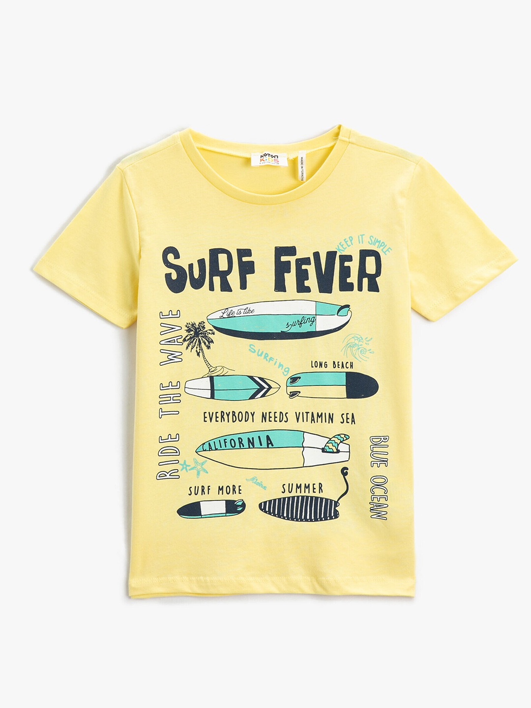 

Koton Boys Conversational Printed Pure Cotton T-shirt, Yellow