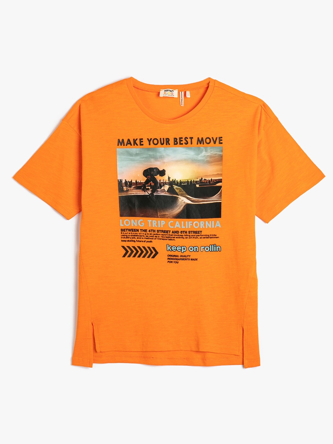 

Koton Boys Graphic Printed Pure Cotton T-shirt, Orange