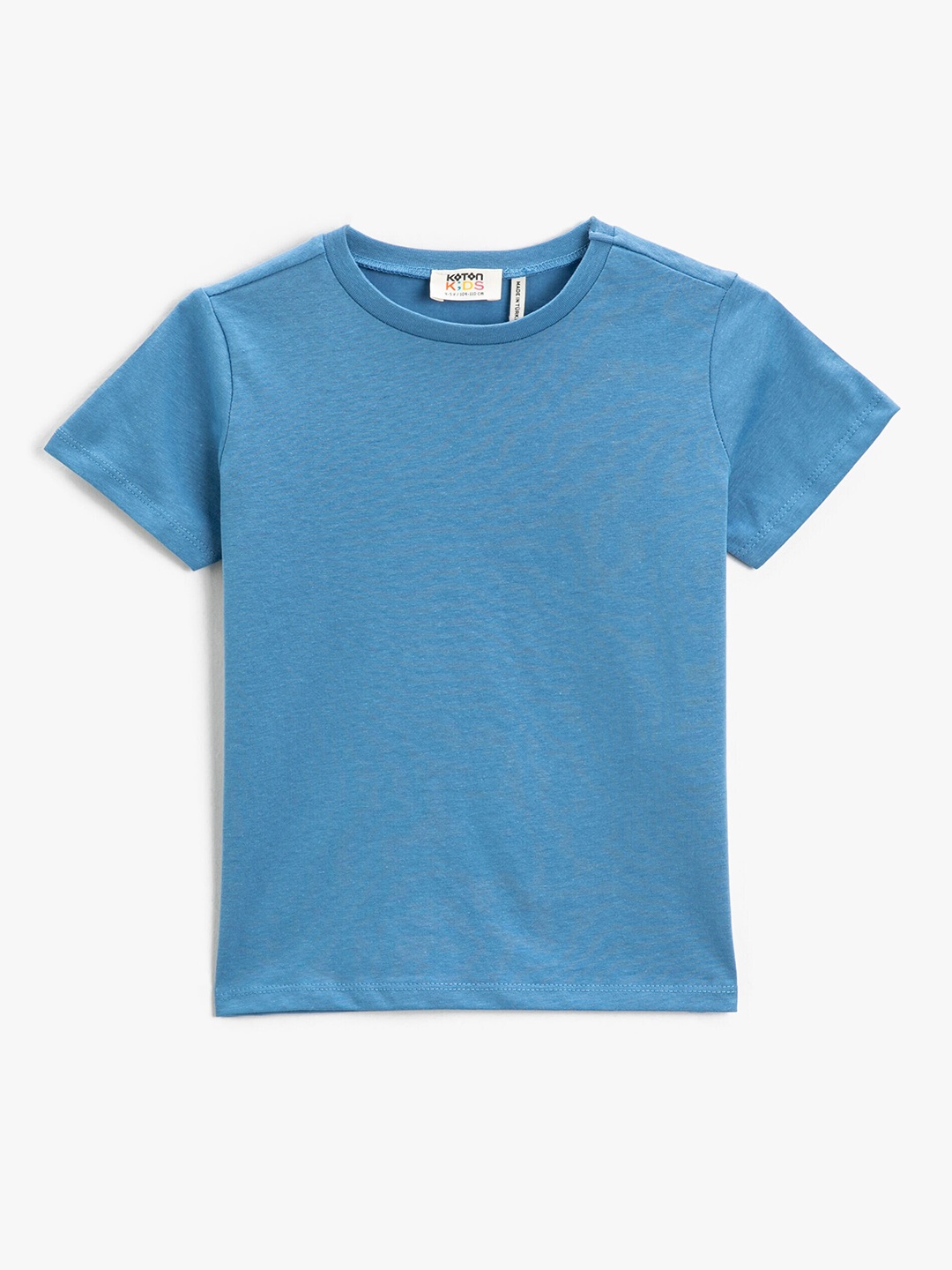 

Koton Boys Round Neck Pure Cotton T-shirt, Blue