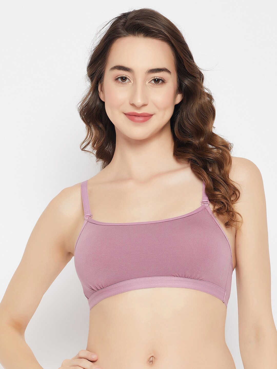 

Clovia Purple Full Coverage Lightly Padded Wire Free T-Shirt Cotton Bra All Day Comfort