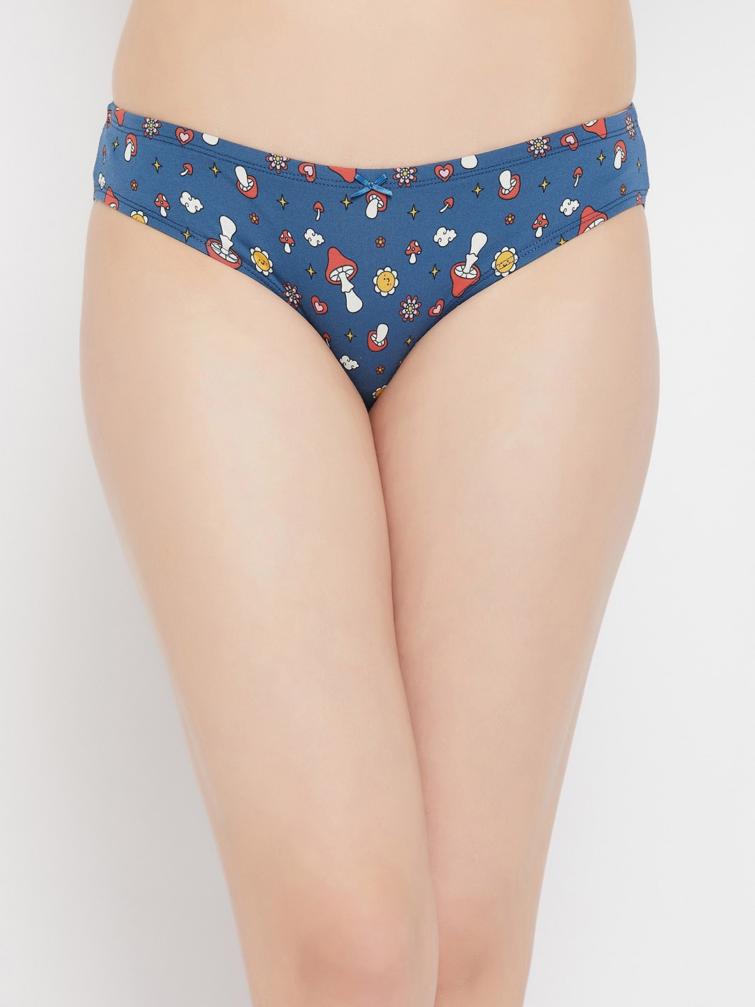 

Clovia Conversational Printed Pure Cotton Bikini Briefs PN3518B08S, Blue