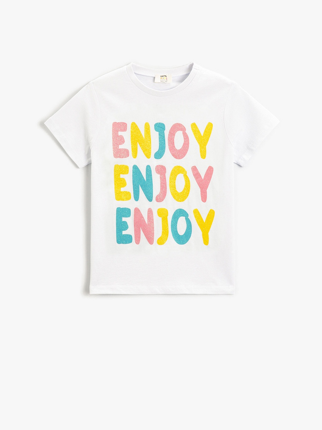 

Koton Girls Typography Printed Pure Cotton T-shirt, White