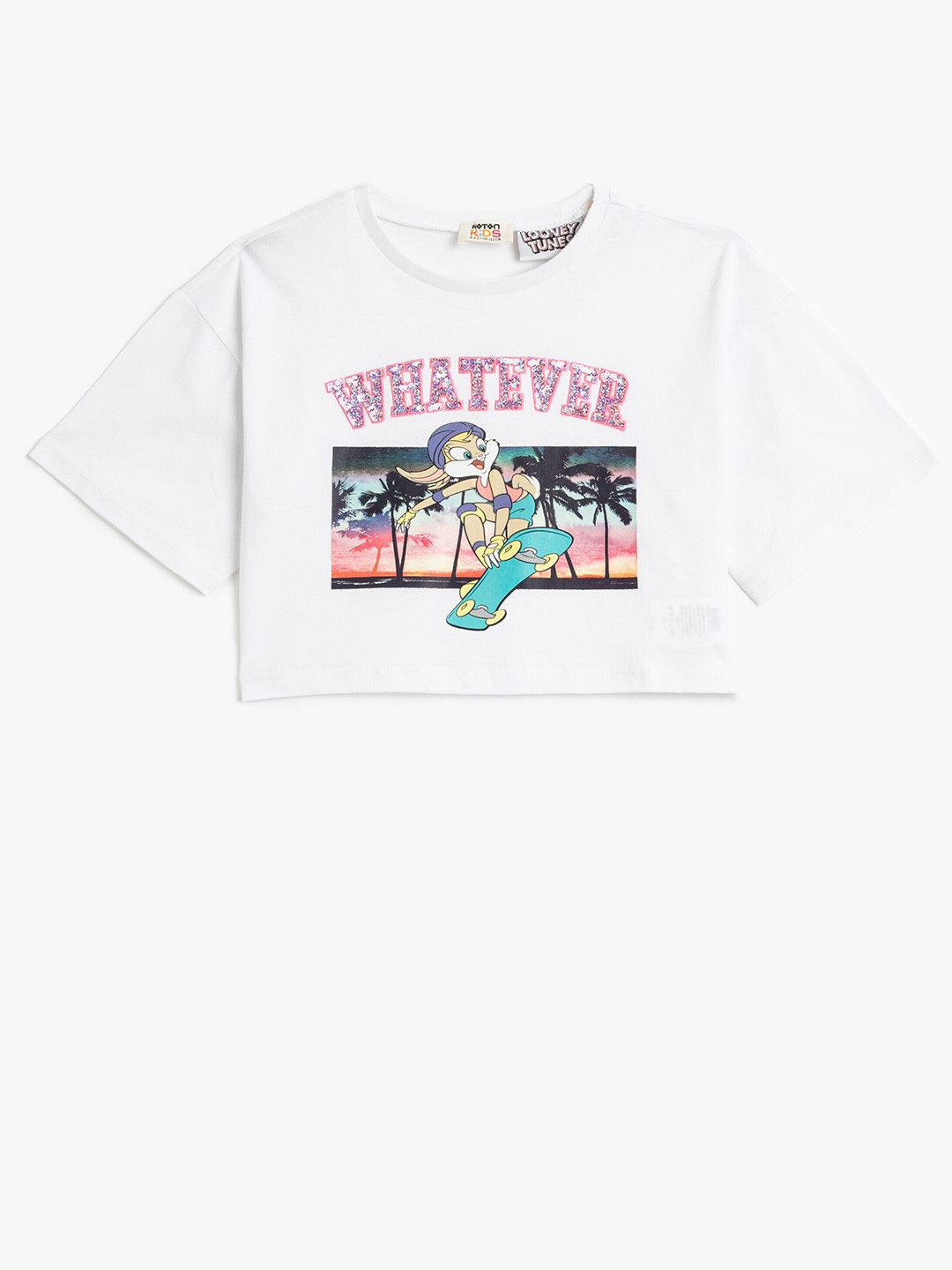 

Koton Girls Graphic Printed Pure Cotton T-shirt, White