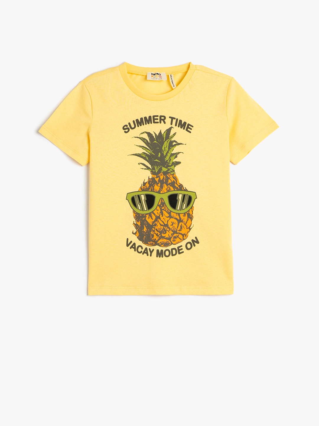 

Koton Boys Graphic Printed Organic Cotton T-shirt, Yellow