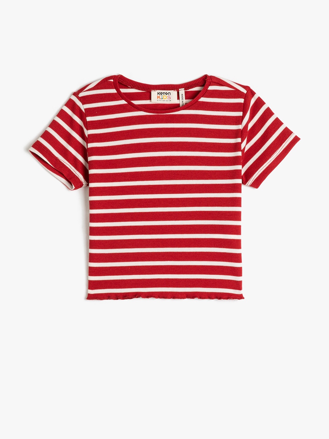 

Koton Girls Striped Slim Fit T-shirt, Red