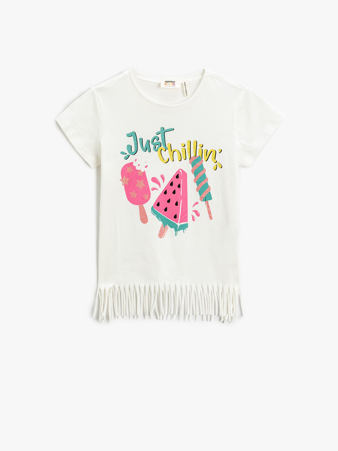 

Koton Girls Graphic Printed Pure Cotton T-shirt, Beige