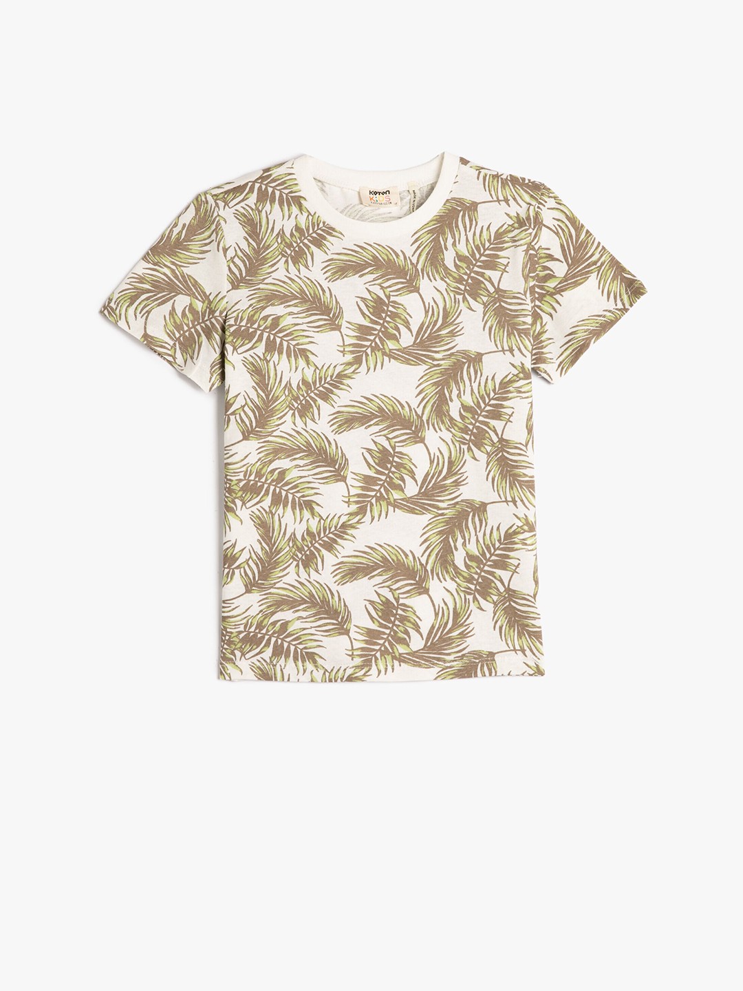 

Koton Boys Floral Printed Organic Cotton T-shirt, Beige