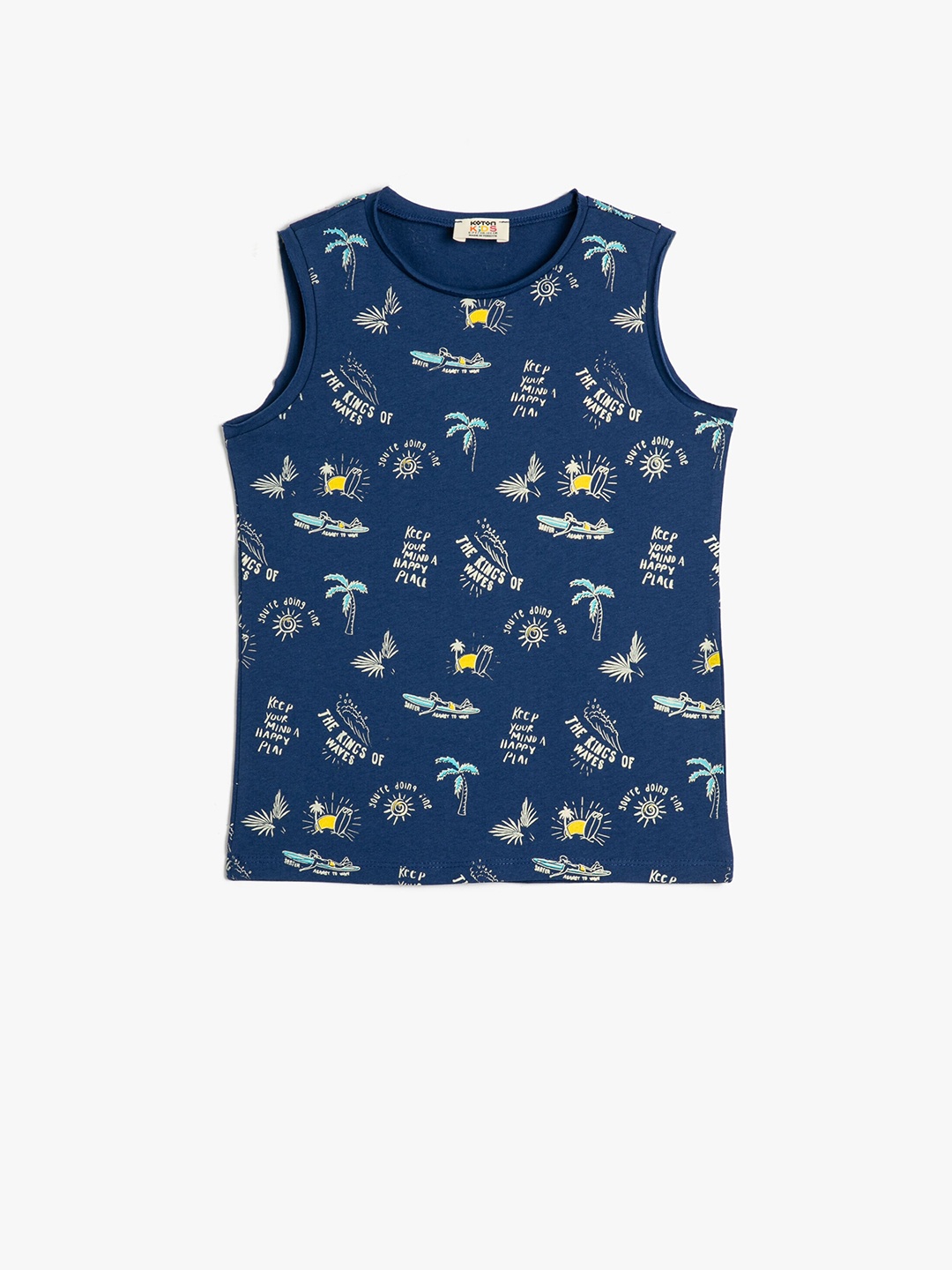 

Koton Boys Conversational Printed Pure Cotton T-shirt, Blue