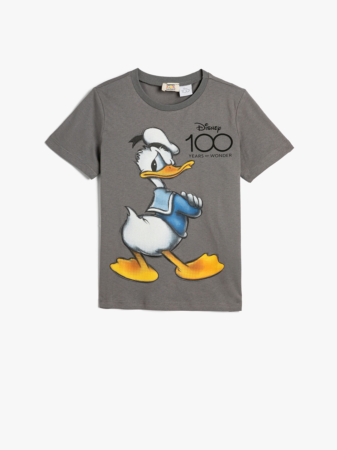

Koton Boys Donald Duck Printed Pure Cotton T-shirt, Grey