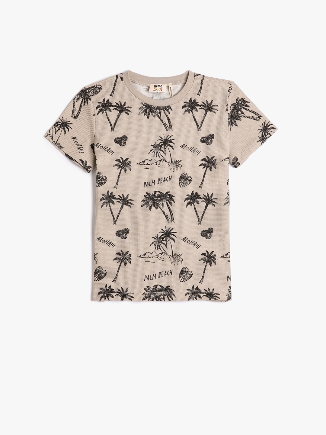 

Koton Boys Conversational Printed Pure Cotton T-shirt, Beige