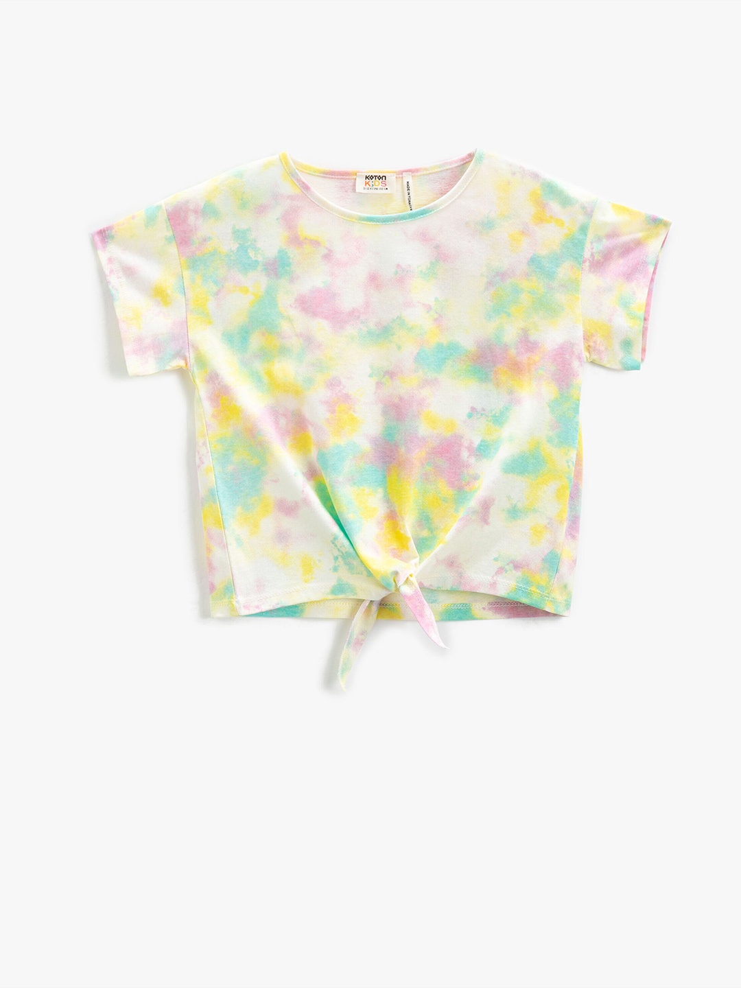 

Koton Girls Tie-dye Printed Pure Cotton T-shirt, Beige