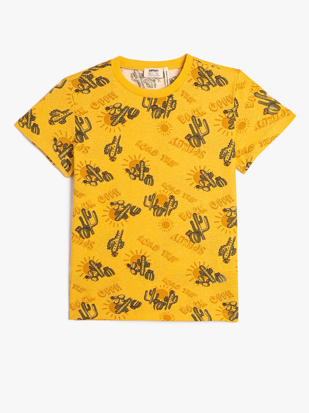 

Koton Boys Conversational Printed Pure Cotton T-shirt, Mustard