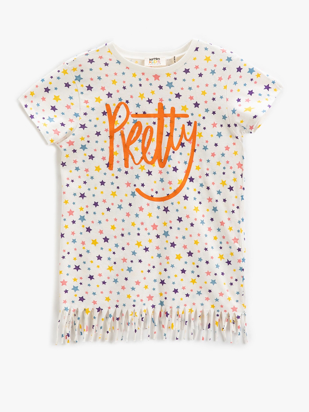 

Koton Girls Conversational Printed Pure Cotton Casual T-shirt, Off white