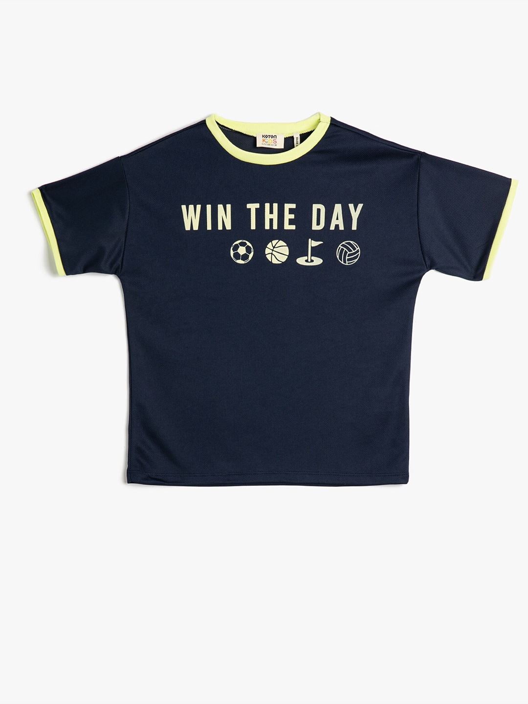 

Koton Boys Typography Printed Casual T-shirt, Navy blue