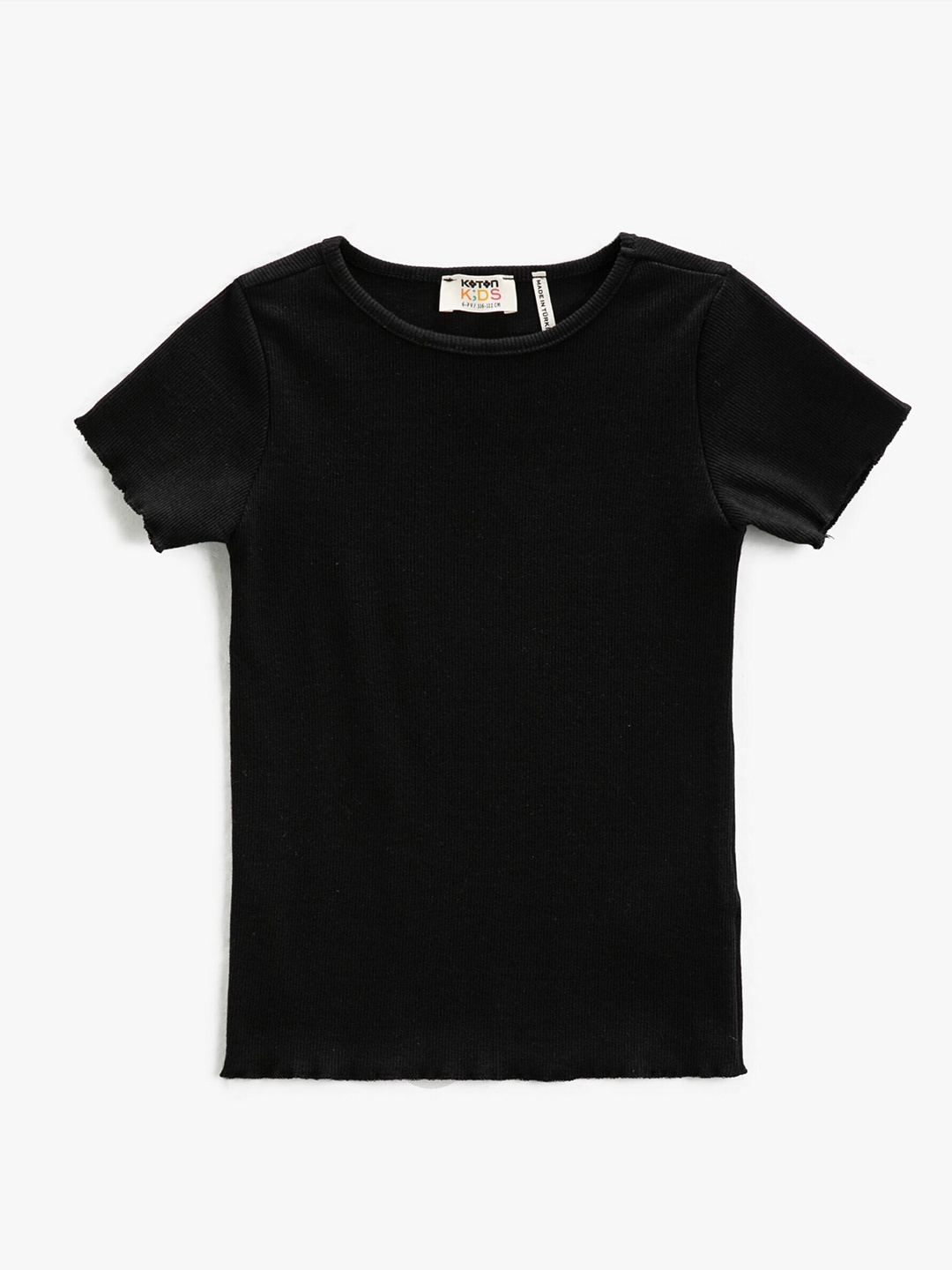 

Koton Girls Round Neck Cotton Casual T-shirt, Black