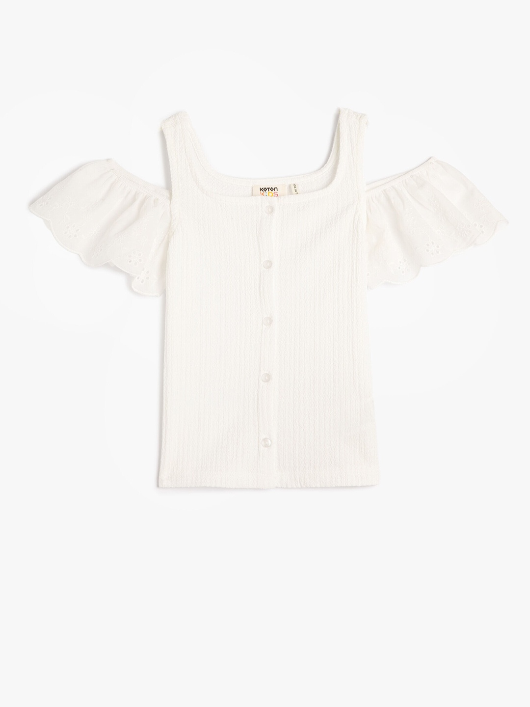 

Koton Girls Cold-Shoulder Top, White
